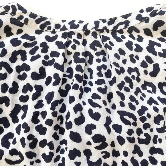 Hobbs London 6 US Lille Animal Print Sleeveless Blouse Black White Leopard Print - Picture 6 of 12
